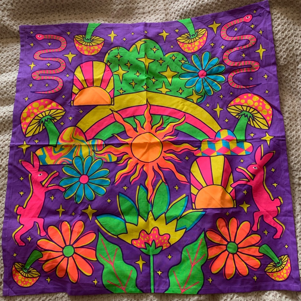 LUSH Psychedelic Colored Fabric Gift Wrap